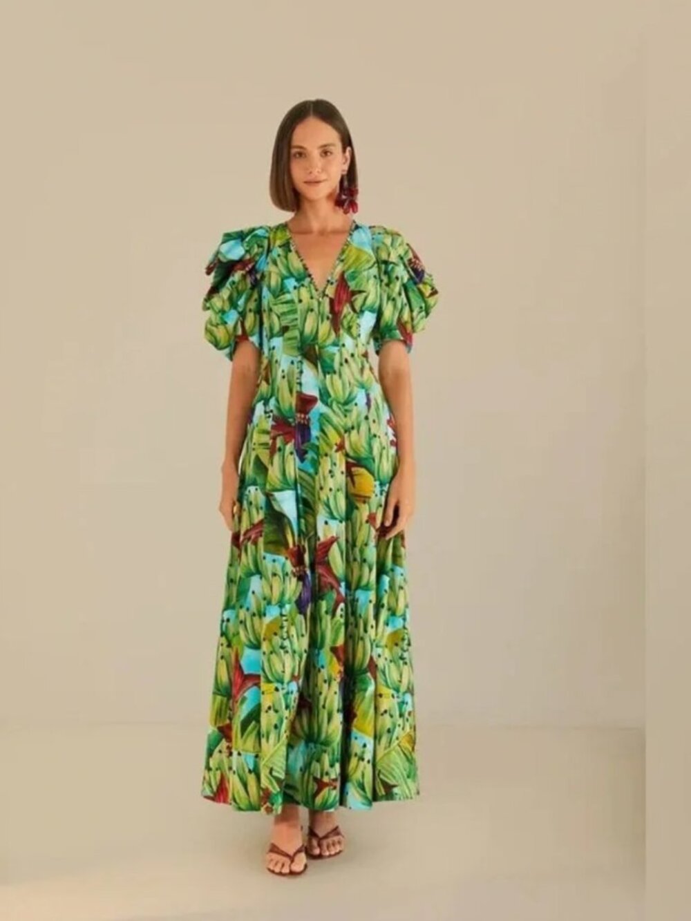 NWT Farm Rio Blue Banana pingo dress L